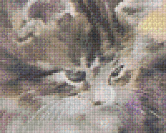 Grey Cat Four [4] Baseplate PixelHobby Mini-mosaic Art Kit